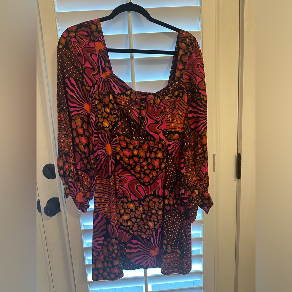 Farm Rio mini dress with long sleeves